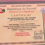 Burundi : le Général Alioune Samba honoré !